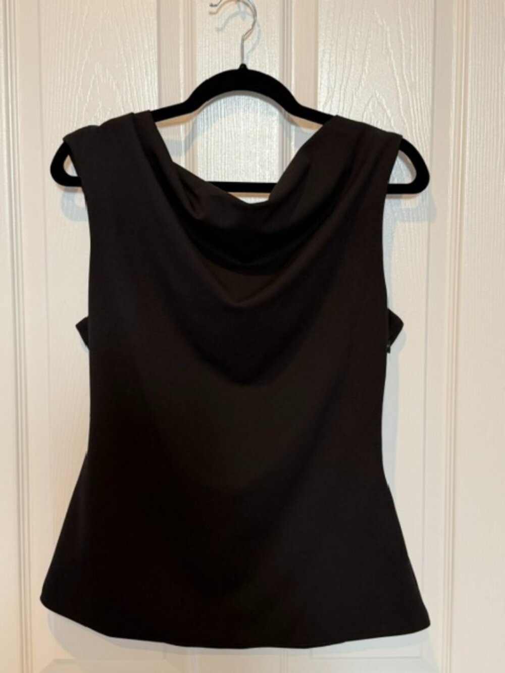 White House Black Market Black Sleeveless Cowl Neck Top Size M